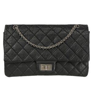 Chanel Black Calfskin 2.55 Jumbo Classic Double Flap Shoulder Bag XX92030
